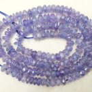 WHOLESALE TANZANITE 4mm FACETED Rondelle 15.5" Str 53Ct