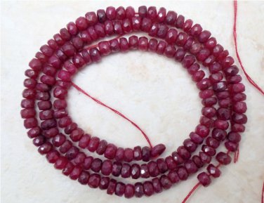 WHOLESALE Real 3.5-4mm Dark RUBY 16" Long Str - 65 Ctw