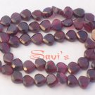 GARNET 6mm FACETED HEART Gemstone Beads 14" strand