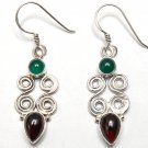 925 STERLING SPIRAL 47mm EARRING 25Ct "Pick your Gemstones"