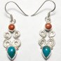 925 STERLING SPIRAL 47mm EARRING 25Ct "Pick your Gemstones"