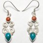 925 STERLING SPIRAL 47mm EARRING 25Ct "Pick your Gemstones"