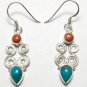 925 STERLING SPIRAL 47mm EARRING 25Ct "Pick your Gemstones"