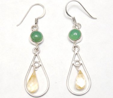 925 STERLING DANGLER 58mm EARRING 25Ct "Pick your Gemstones"