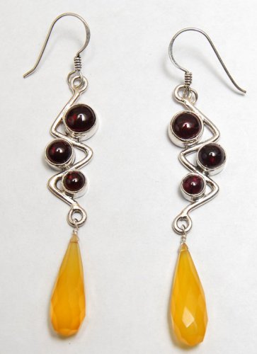 925 STERLING DANGLER 70mm EARRING 48Ct "Pick your Gemstones"