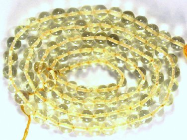 Natural CITRINE 5mm ROUND Loose Gemstone Beads 14"