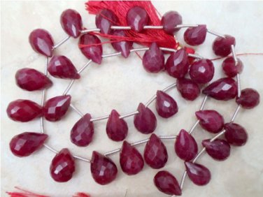 Wholesale Real RUBY 10-13mm Drops (36 Faceted Briolette) 260Ctw