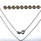 925 STERLING SILVER 1.5mm Round Bead CHAIN 18" Clasp 34
