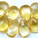 CITRINE 12-14mm x 8-10mm (1 Faceted Pear) Sidedrill Briolette Drop 6.5Ctw