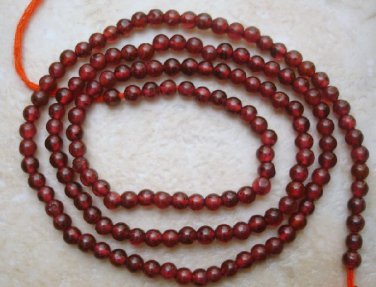 PREMIUM RICH 2.5-3mm Round GARNET Gemstone Beads 14"