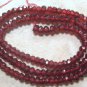 Micro Faceted Rhodolite GARNET 3-3.5mm Rondelle Loose Gemstone Beads 13.5" Str