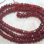Micro Faceted Rhodolite GARNET 3-3.5mm Rondelle Loose Gemstone Beads 13.5" Str