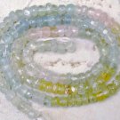 Multi Shaded Aquamarine 3.5-4mm Faceted Rondelle Gemstone Beads 13.5" Strand
