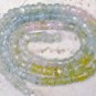 Multi Shaded Aquamarine 3.5-4mm Faceted Rondelle Gemstone Beads 13.5" Strand
