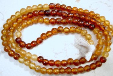 ALLURING 3.5-4mm Round HESSONITE Gemstone Beads 14.5"