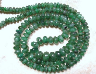 Plain Real Emerald Rondelle Beads D (Select-A-Size) A+