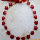 Real Precious Ruby 6.5-8.5mm (20 Pcs Faceted HEART) Sidedrill drops 9" Str