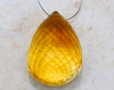 CITRINE 9x6 mm (5 Micro Faceted Sidedrill drops) 13 Ct