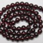 GORGEOUS GARNET 8MM Round Gemstone Beads 8.5" LONG Str