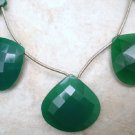 FACETED GREEN ONYX CHALCEDONY 13mm (13 Heart Drop)140Ct