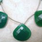 FACETED GREEN ONYX CHALCEDONY 13mm (11 Heart Drop)115Ct