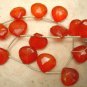 FACETED Heart CARNELIAN CHALCEDONY 14mm (Set of 7) 69Ct