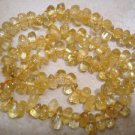 CITRINE 5-8mm Sidedrill Drops Gemstone Beads 15" str