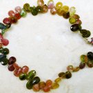 Multi Tourmaline 5-10mm (Faceted Sidedrill Pear) 8" Long Str (Select-A-Size)