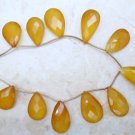 Wholesale Yellow CHALCEDONY 18-28mm (Set of 11 Faceted Pear Drops) Select-A-Size