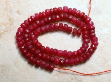 Wholesale Real Ruby 3.4-3.6mm Precious (100 Faceted Rondelle) Gemstone 34 Carats