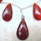 Garnet CHALCEDONY (Set of 3 FACETED Pear) Select-A-Size