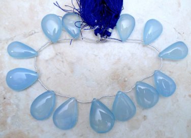 Wholesale Aqua Blue CHALCEDONY 18-32mm (Set of 13 Pear Drops) Select-A-Size