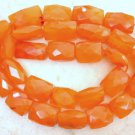 Large CARNELIAN 14x9mm FACETED Chiclet Gemstones 14.5"