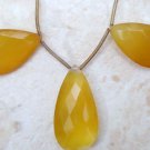 Yellow CHALCEDONY 26-30mm (Set of 3 Faceted Pear Drops) Select-A-Size