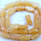 Yellow Aventurine 11-13mm x 5-6mm Faceted Brick Gemstone Beads 15" str