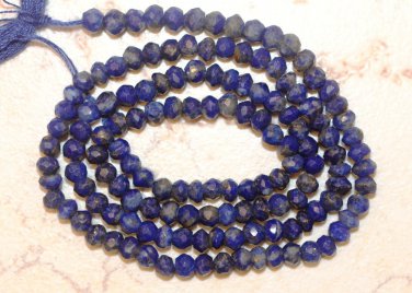 Natural LAPIS Lazuli 3-3.5mm Faceted Rondelle Loose Gemstone Beads 13.5" Str