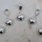 VALENTINE 925 STERLING Silver 8x6mm (5 HEART Pendants)