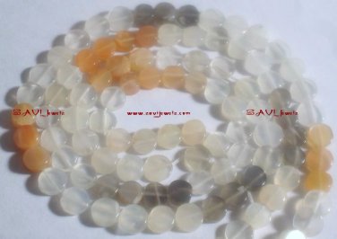 6mm COIN shaped Multi Moonstone Gemstone Bead 14.5"