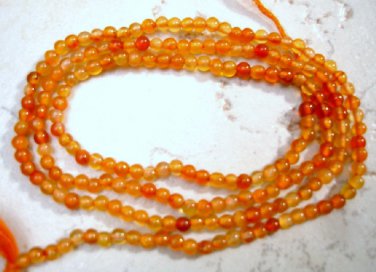 Natural 2 mm Round CARNELIAN Loose Gemstone Beads 14.5"