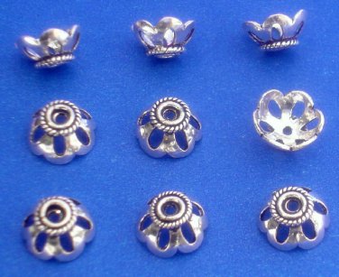 100%STERLING SILVER 11mm Daisy Flower Cap 4 Finding S43