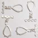 925 SILVER Plated 26X13mm Tear Drop (4 Toggle Set) P270