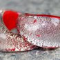 Rosy Red SILVER Foil SIZE 6.5 Murano Glass RING L119