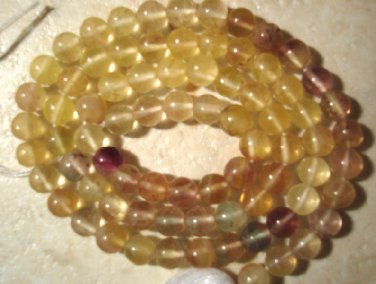 Stunning Multi Fluorite 5mm ROUND Gemstone Bead 14.5"
