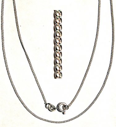 925 STERLING SILVER 1.25mm CABLE CHAIN 18" w/Clasp 25