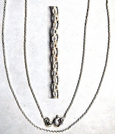 100% 925 STERLING SILVER 1mm Curb CHAIN 18" w/Clasp 26