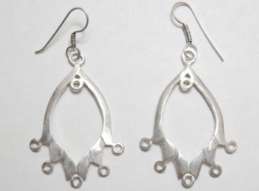 SILVER Plated 45X30mm CHANDELIER Earring (1Set) P260