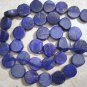 NATURAL Afgani 10mm Coin LAPIS Gemstone Beads 14"