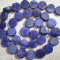 NATURAL Afgani 10mm Coin LAPIS Gemstone Beads 14"