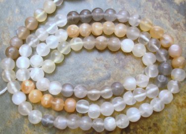 Multi MOONSTONE LARGE 5.5mm ROUND Gemstone Beads 14.5"