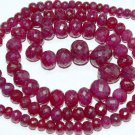 Real RUBY 5-6mm (10 Big FACETED Rondelle) 12Ct